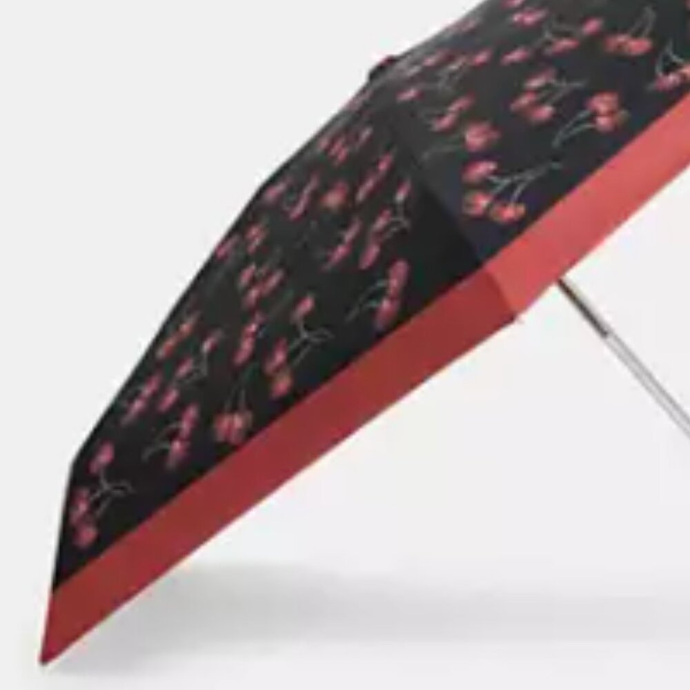 Uv Protection Mini Umbrella With Cherry Print - Picture 2 of 2